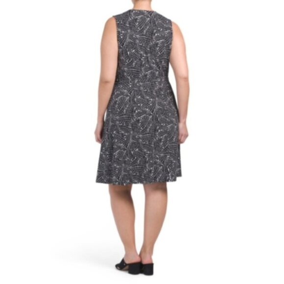Vince Camuto Womens Black White V Neck Sleeveless Wrap Dress Plus Sz 3X New - Picture 2 of 10